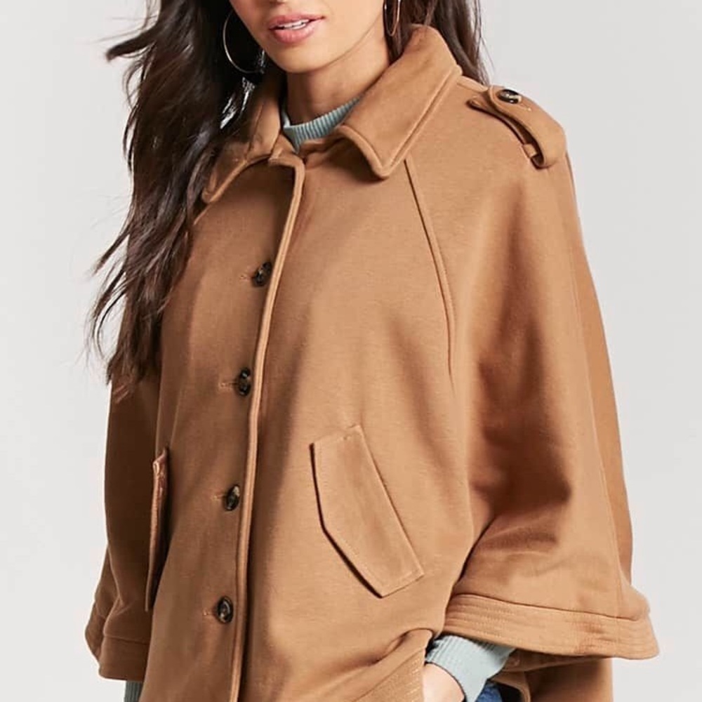 Button-Down Camel Pancho - image 2